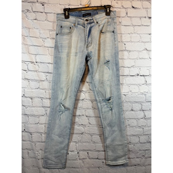 Aeropostale Super Skinny Light Wash Distressed Ripped Jeans 32x30 - Picture 1 of 4
